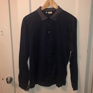 Men’s Brioni Navy Long Sleeve Polo